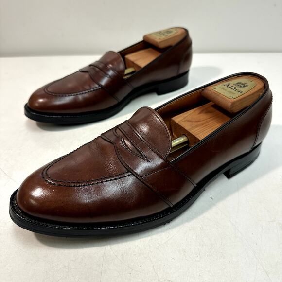 NEW SOLES Alden 686 Full Strap Slip-On Penny Loafer Dark Brown Calf USA 10.5 D - Picture 6 of 12